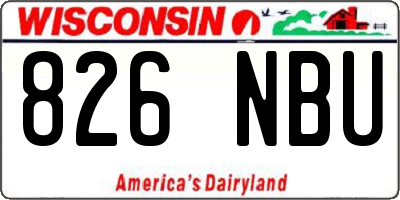 WI license plate 826NBU