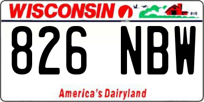 WI license plate 826NBW