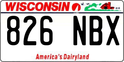 WI license plate 826NBX