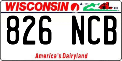 WI license plate 826NCB