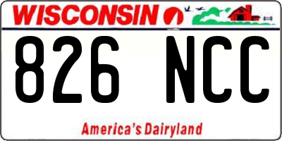 WI license plate 826NCC