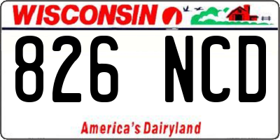 WI license plate 826NCD