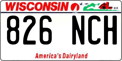 WI license plate 826NCH