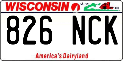 WI license plate 826NCK
