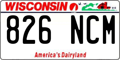 WI license plate 826NCM