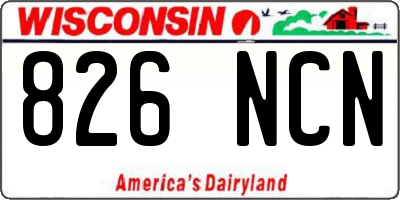 WI license plate 826NCN