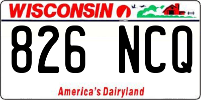WI license plate 826NCQ