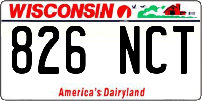 WI license plate 826NCT