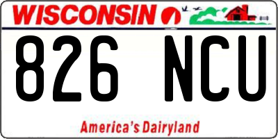 WI license plate 826NCU