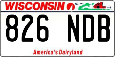 WI license plate 826NDB
