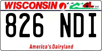 WI license plate 826NDI
