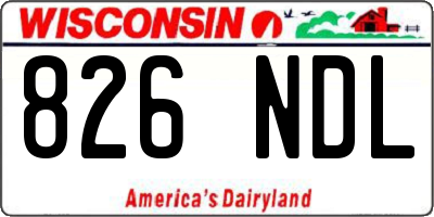 WI license plate 826NDL