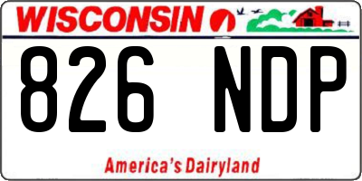WI license plate 826NDP