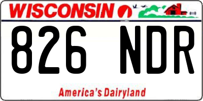 WI license plate 826NDR