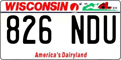 WI license plate 826NDU
