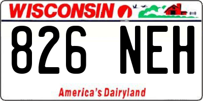 WI license plate 826NEH