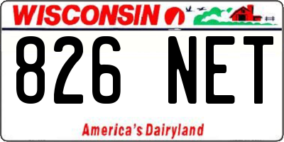 WI license plate 826NET