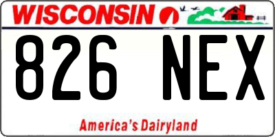 WI license plate 826NEX