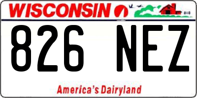 WI license plate 826NEZ