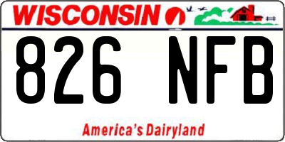 WI license plate 826NFB