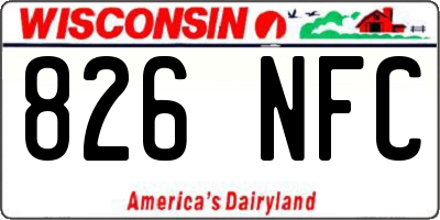 WI license plate 826NFC
