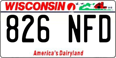 WI license plate 826NFD