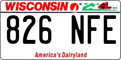 WI license plate 826NFE