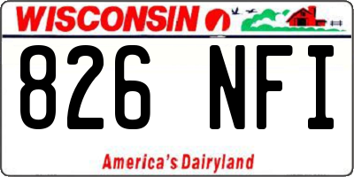 WI license plate 826NFI