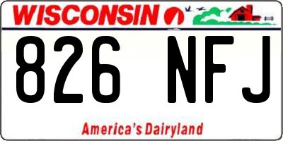 WI license plate 826NFJ