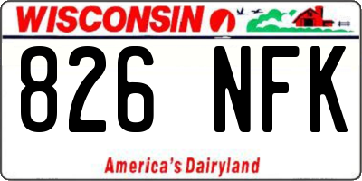 WI license plate 826NFK