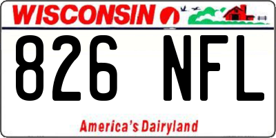 WI license plate 826NFL