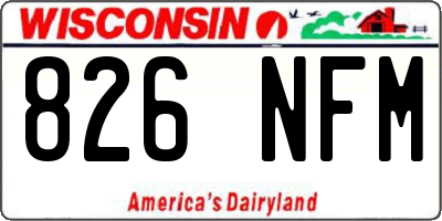 WI license plate 826NFM