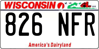 WI license plate 826NFR