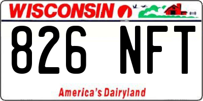 WI license plate 826NFT