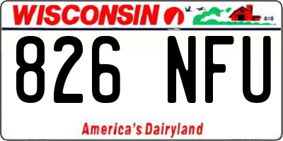 WI license plate 826NFU
