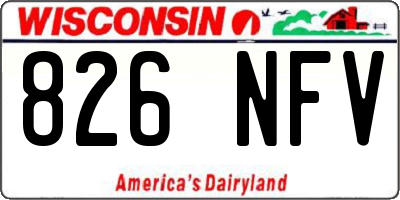 WI license plate 826NFV