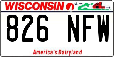 WI license plate 826NFW