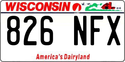 WI license plate 826NFX