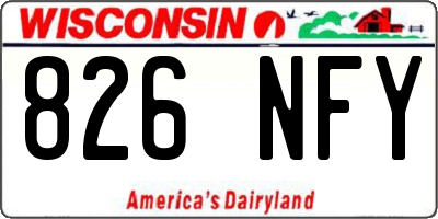 WI license plate 826NFY