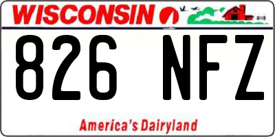 WI license plate 826NFZ