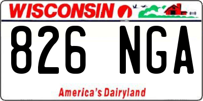 WI license plate 826NGA
