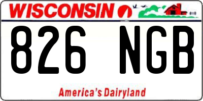 WI license plate 826NGB