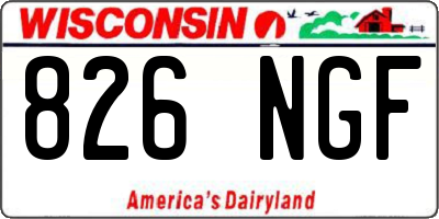 WI license plate 826NGF