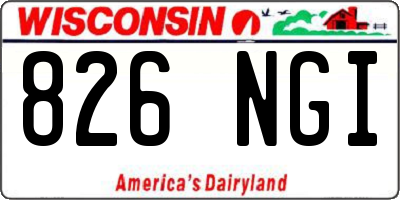 WI license plate 826NGI