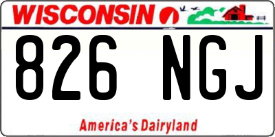 WI license plate 826NGJ