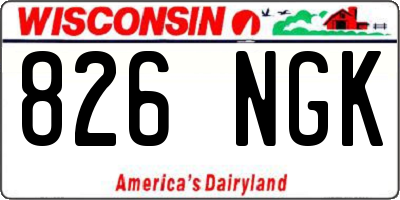 WI license plate 826NGK