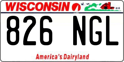 WI license plate 826NGL