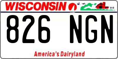 WI license plate 826NGN