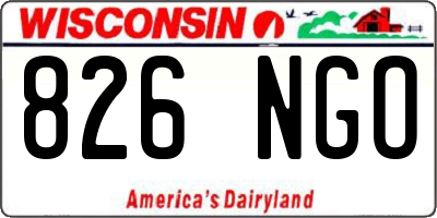 WI license plate 826NGO