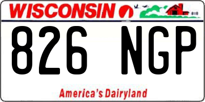 WI license plate 826NGP